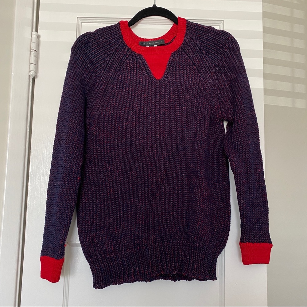 Marc by Marc Jacobs Knit Sweater blue and red XS